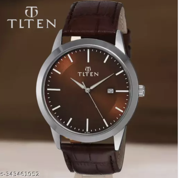  TLTEN Men's Brown Date Functioning Watch